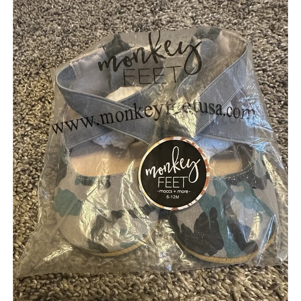 Monkey Feet Camouflage Shoes Size 6-12 Months